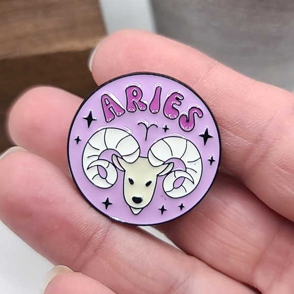ARIES Zodiac Astrology Sign Metal & Enamel Pin - Picture 1 of 3